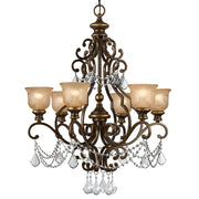 Crystorama Norwalk 7516-BU-CL-MWP – 28 Inch – 6 Light – Chandelier – Clear Crystal – Bronze Umber – Damp Rated