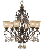 Crystorama Norwalk 7516-BU-GT-MWP – 28 Inch – 6 Light – Chandelier – Clear Crystal – Bronze Umber – Damp Rated