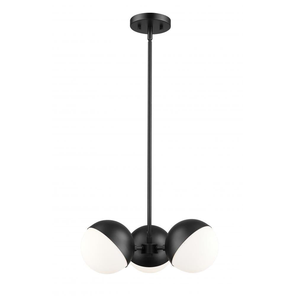3 Light Chandelier-Matte Opal