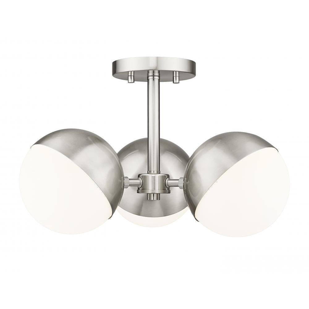 3 Light Semi Flush Mount Light-Matte Opal