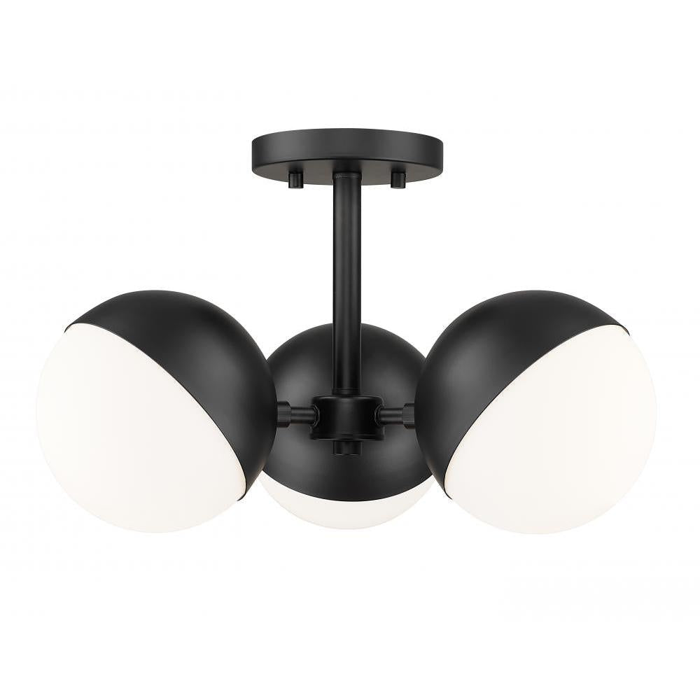 3 Light Semi Flush Mount Light-Matte Opal