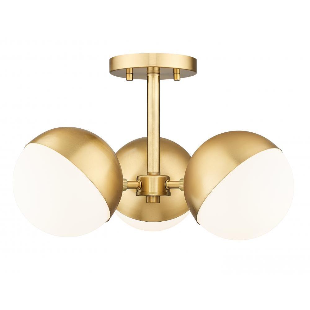 3 Light Semi Flush Mount Light-Matte Opal