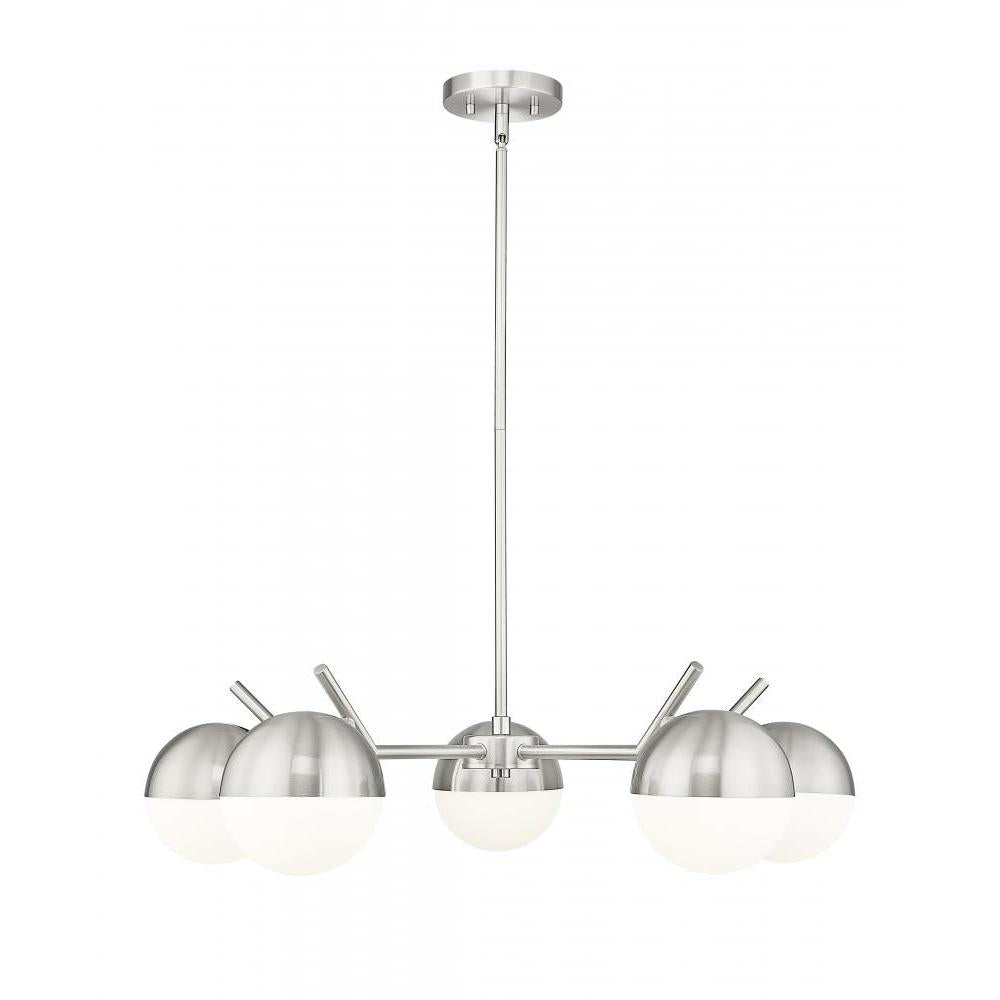 5 Light Chandelier-Matte Opal