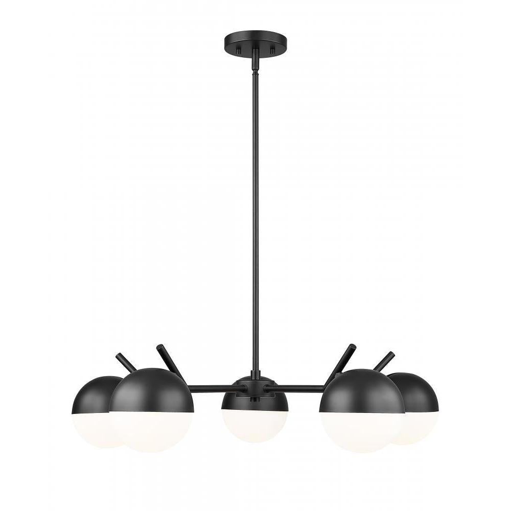 5 Light Chandelier-Matte Opal