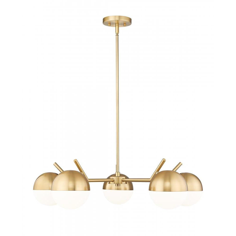 5 Light Chandelier-Matte Opal