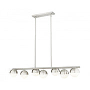 7 Light Linear Chandelier-Matte Opal