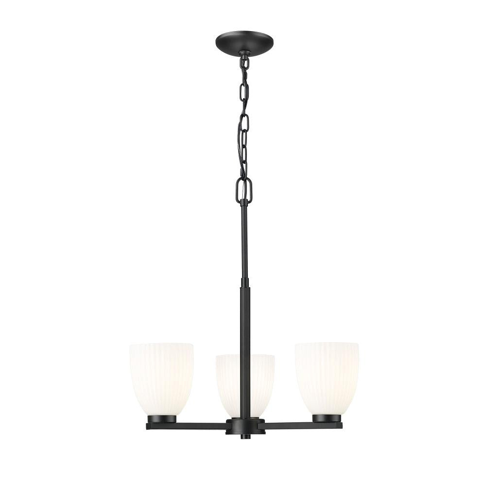 3 Light Chandelier-Matte Opal