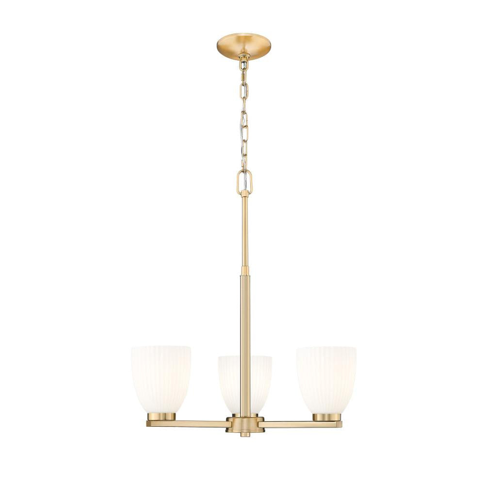 3 Light Chandelier-Matte Opal