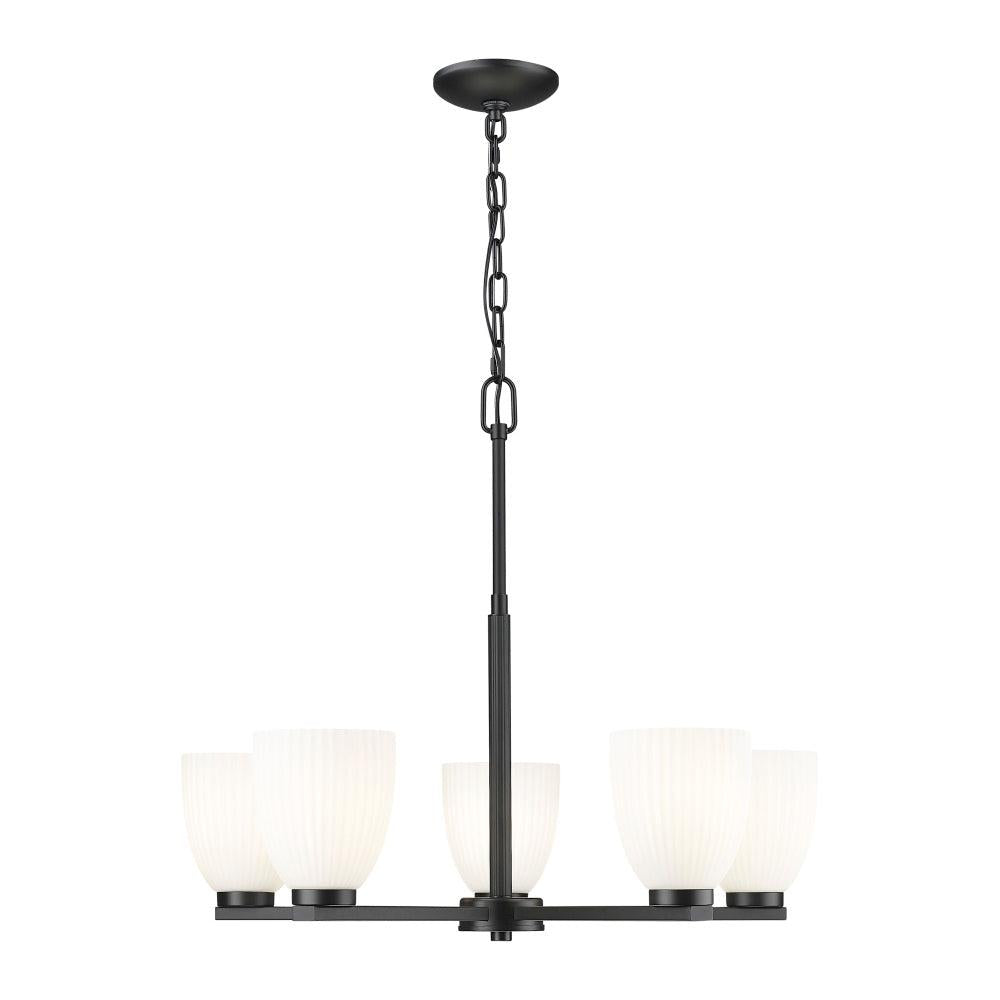 5 Light Chandelier-Matte Opal