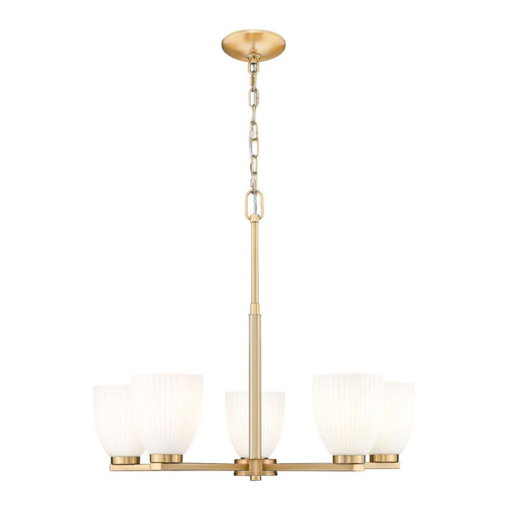 5 Light Chandelier-Matte Opal