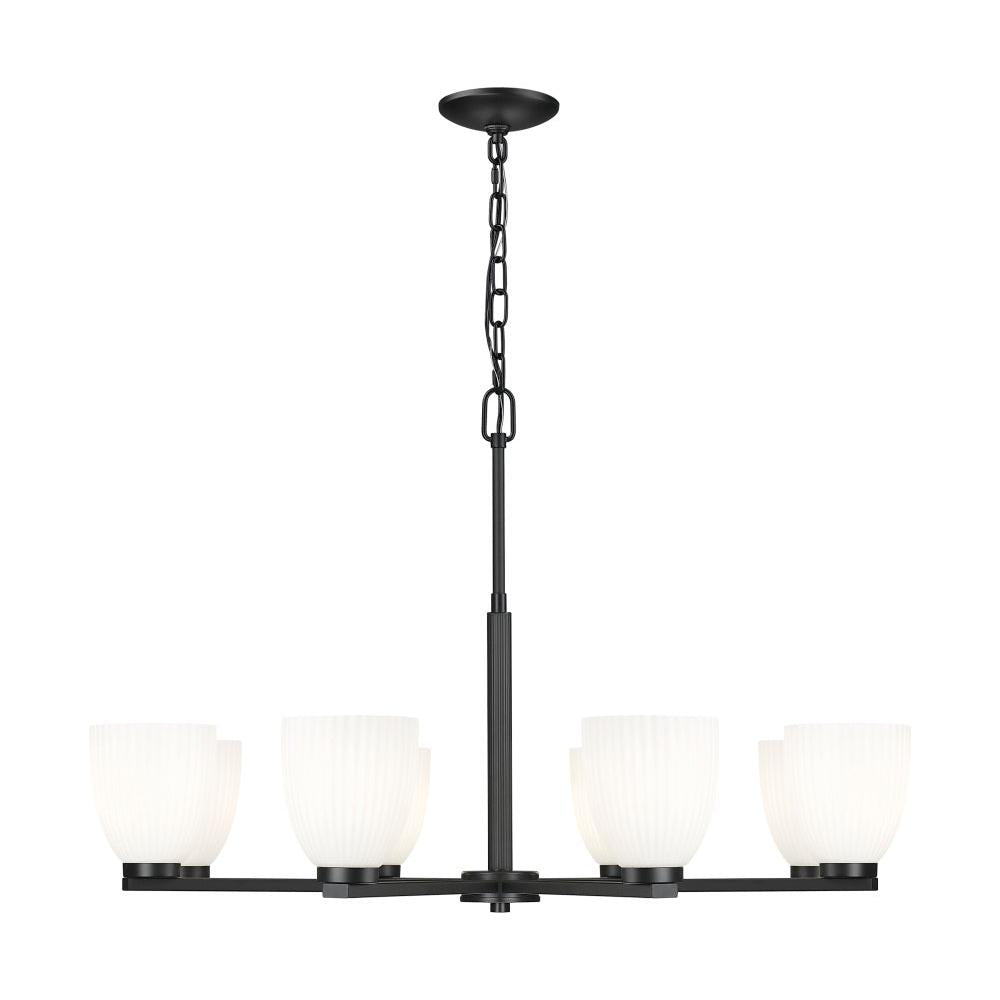 8 Light Chandelier-Matte Opal
