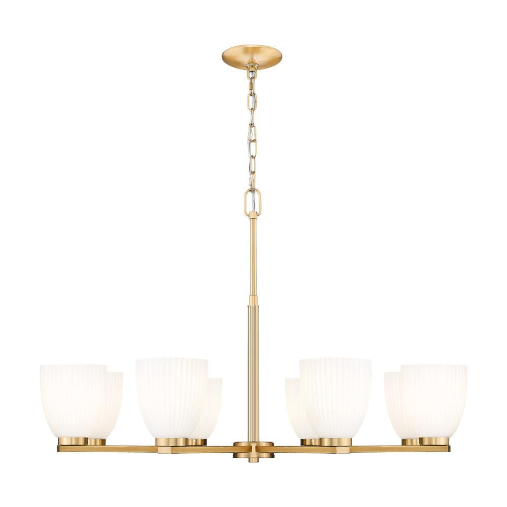 8 Light Chandelier-Matte Opal