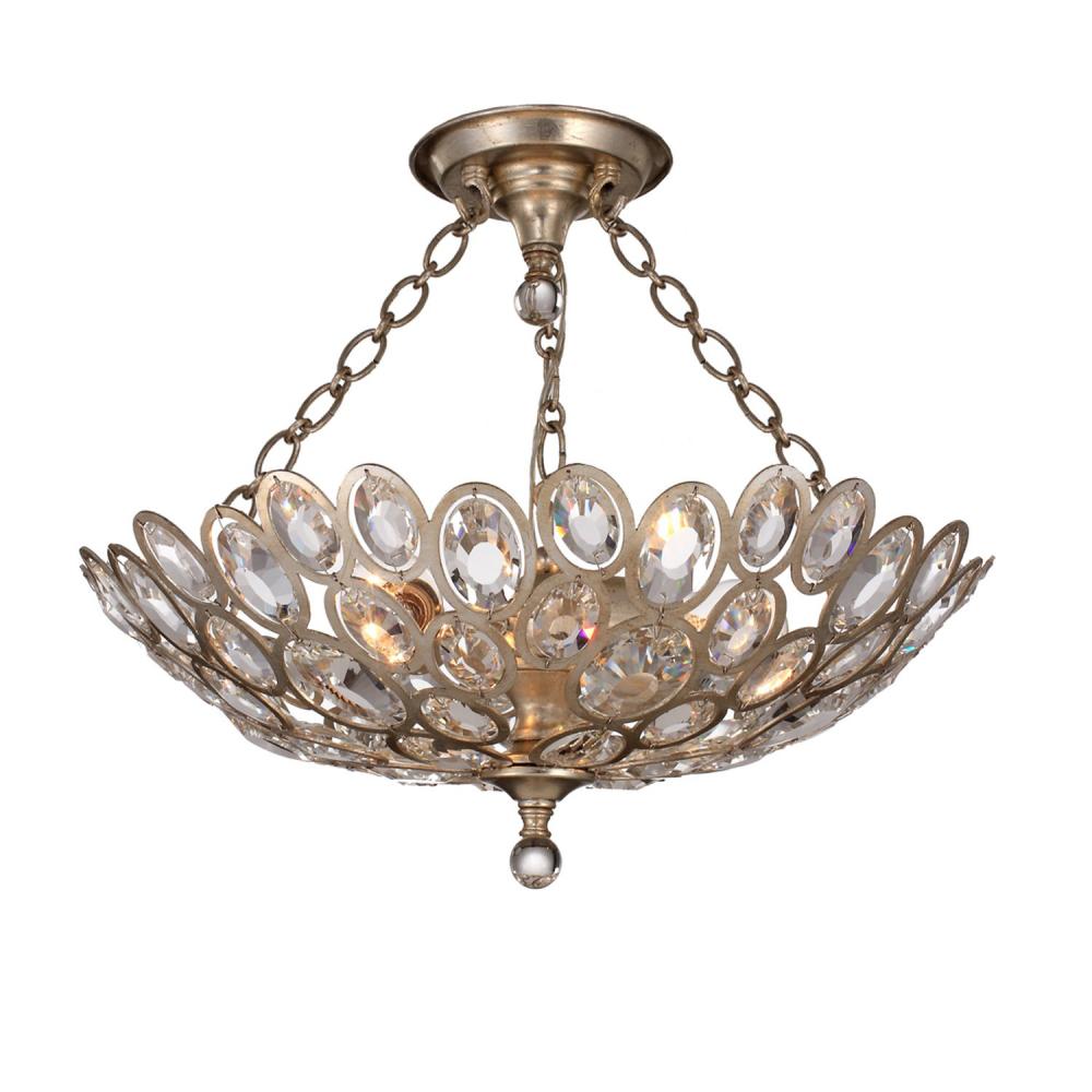 Crystorama STERLING 7584-DT_CEILING Semi Flush Mt Contemporary - Distressed Twilight