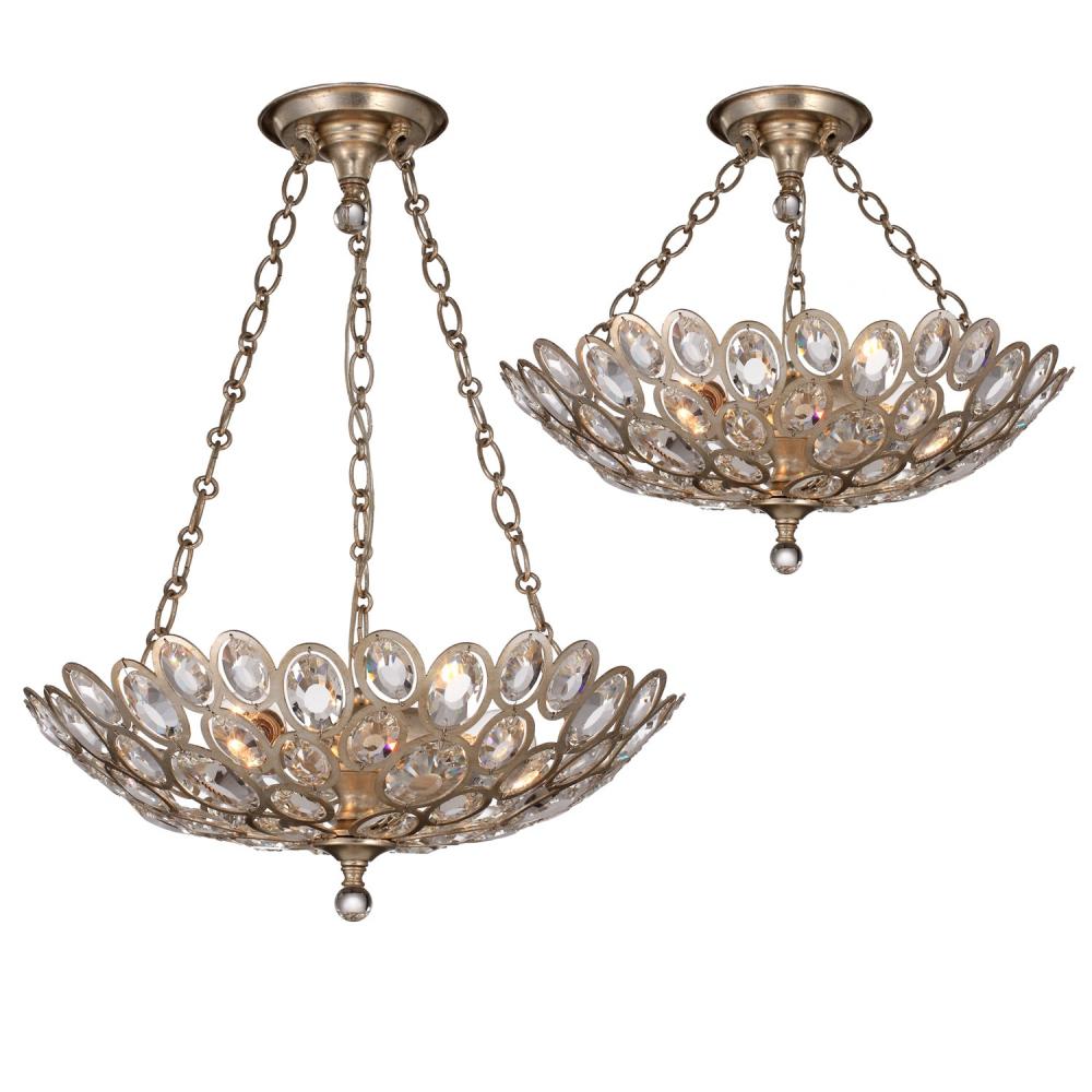 Crystorama STERLING 7584-DT_CEILING Semi Flush Mt Contemporary - Distressed Twilight