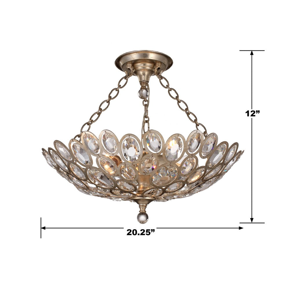 Crystorama STERLING 7584-DT_CEILING Semi Flush Mt Contemporary - Distressed Twilight