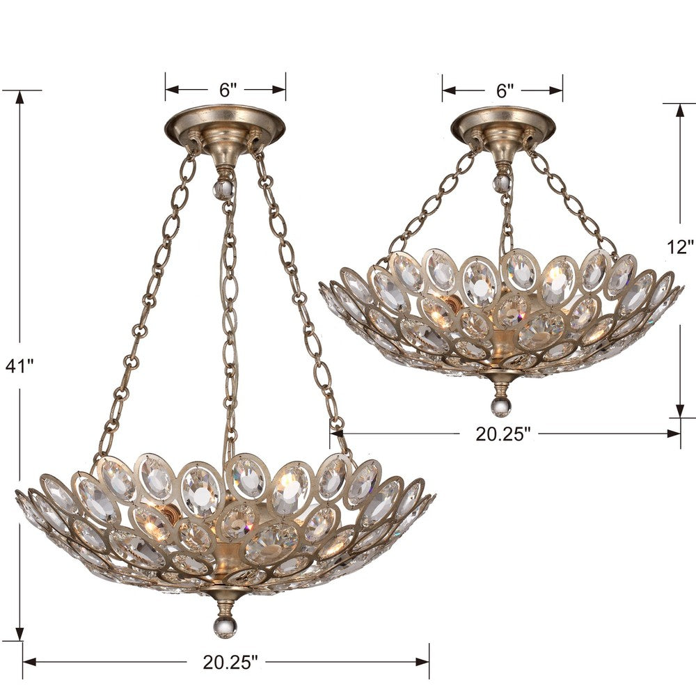 Crystorama STERLING 7584-DT Chandelier Contemporary - Distressed Twilight