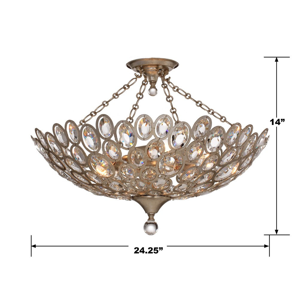 Crystorama STERLING 7587-DT_CEILING Semi Flush Mt Contemporary - Distressed Twilight