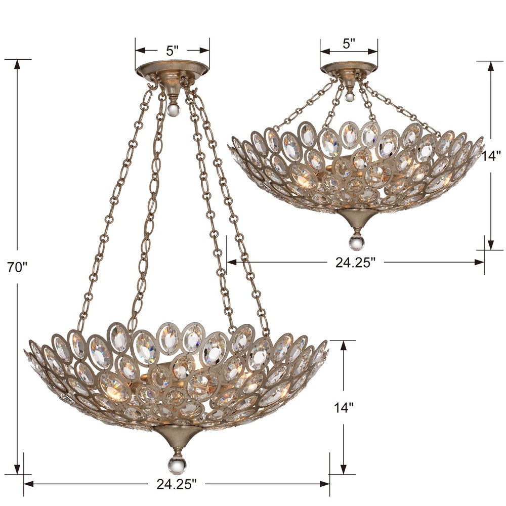 Crystorama STERLING 7587-DT Chandelier Contemporary - Distressed Twilight