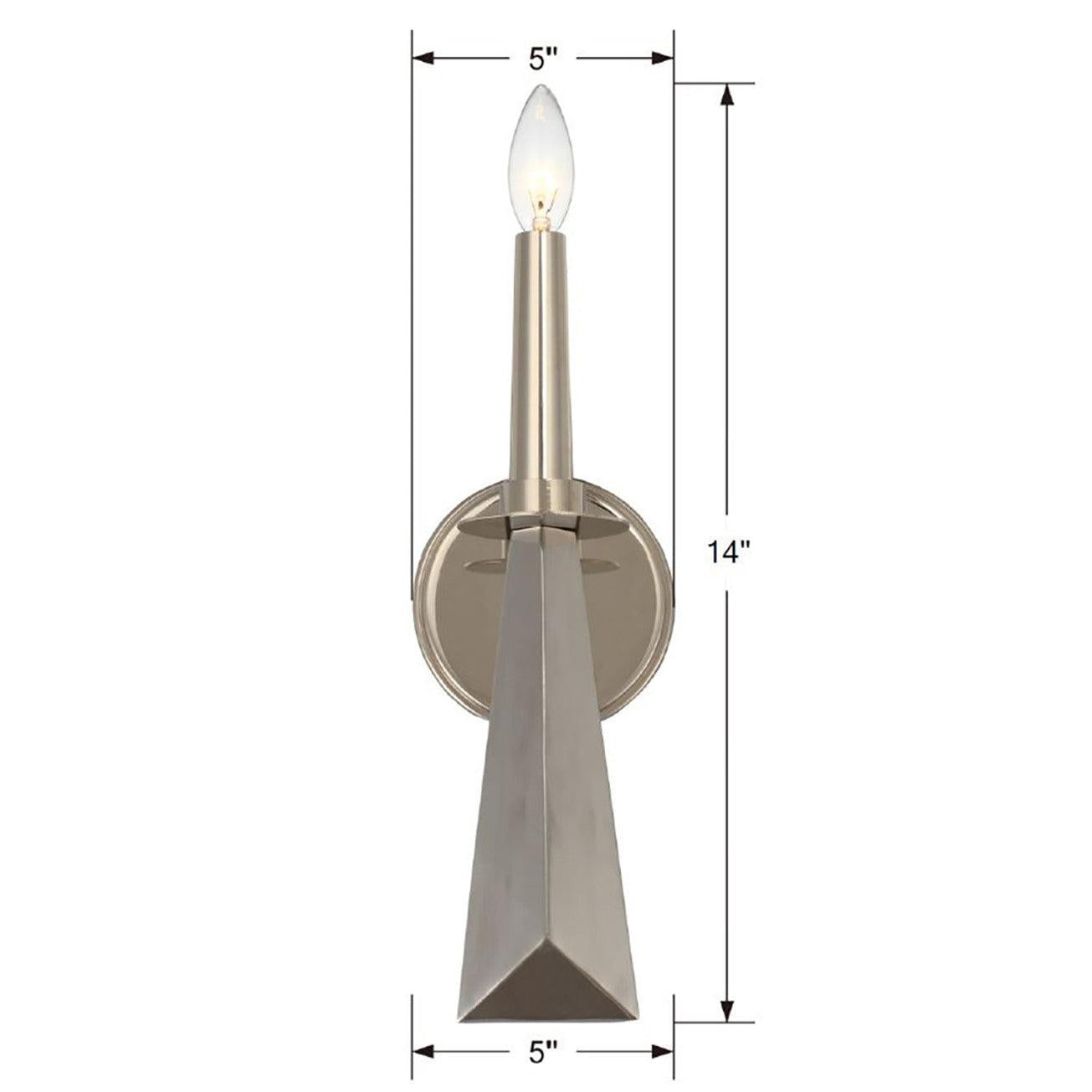 Crystorama Palmer 7591-PN – 5 Inch – 1 Light – Sconce – Polished Nickel – Damp Rated