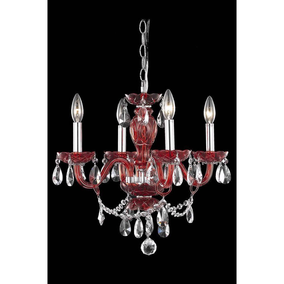 Elegant Lighting PRINCETON 7834D17RD/RC+SH Pendant Transitional - Red