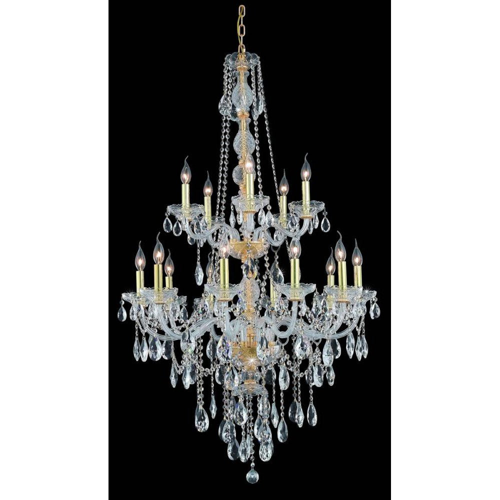 Elegant Lighting VERONA 7915G33G/RC Chandelier Transitional - Gold