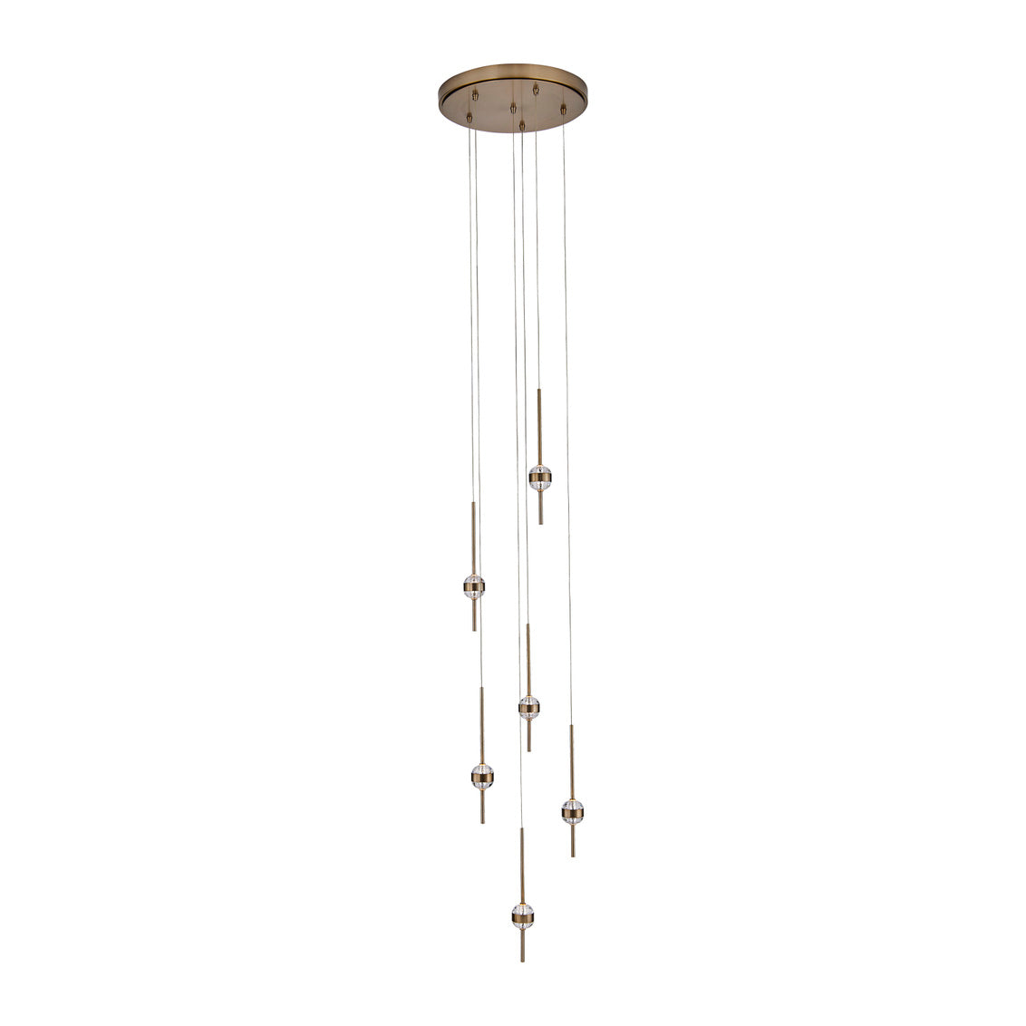 Goccia 16.25-in (42-watt) LED Winter Brass Chandelier