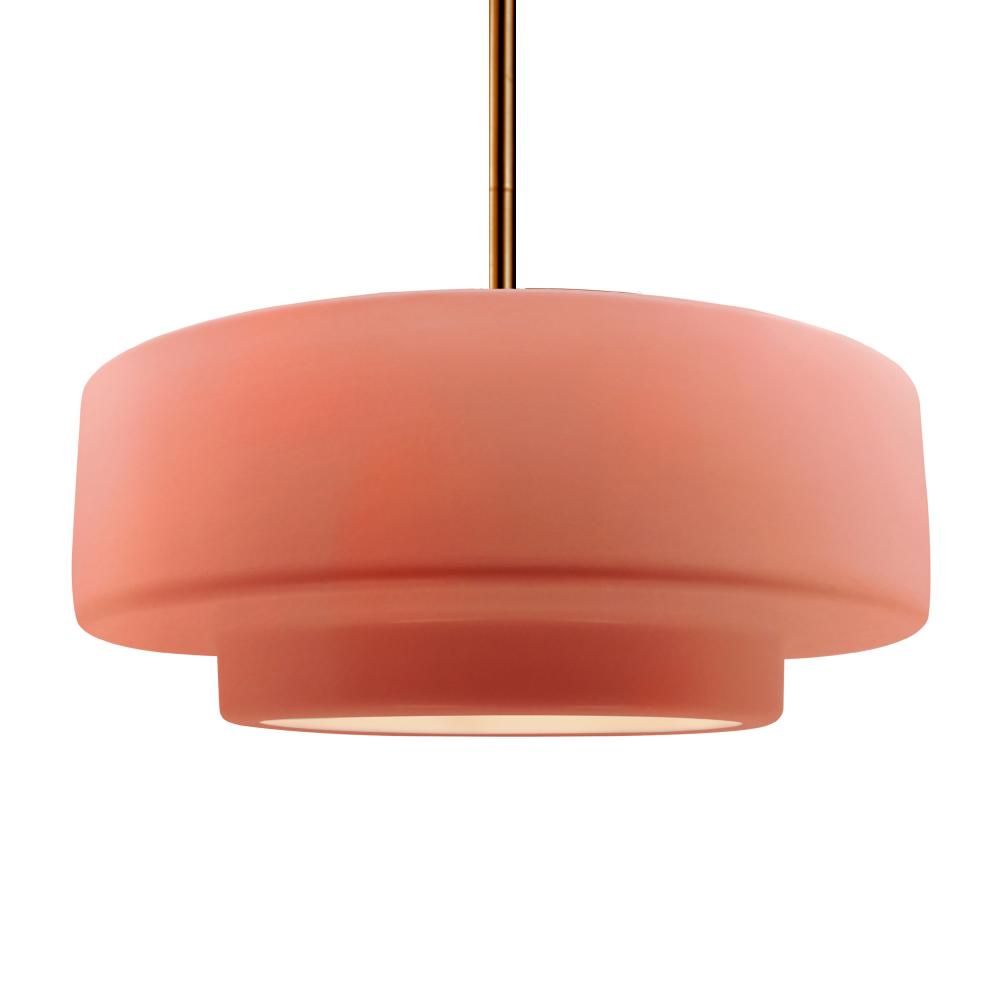 Justice Design Group RADIANCE CER-6545-BSH-BRSS-RIGID-LED1-700 Pendant - Gloss Blush