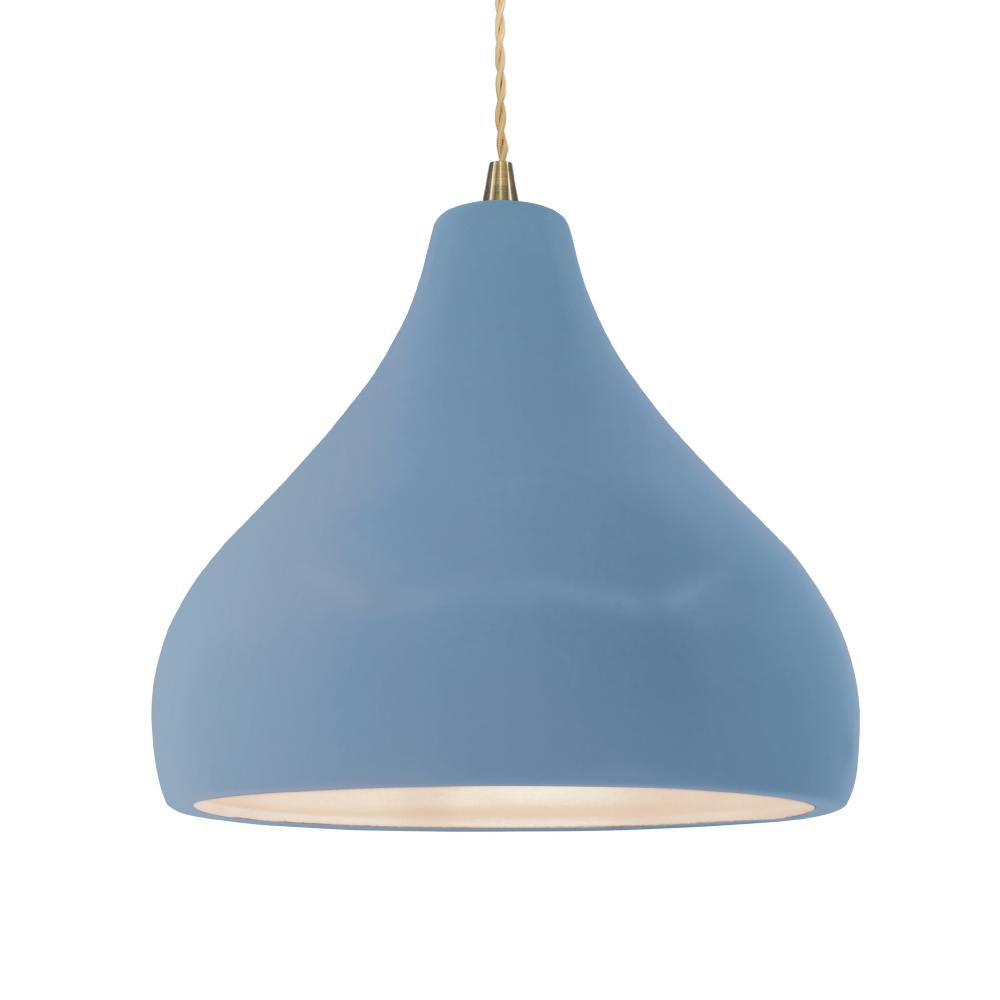 Justice Design Group RADIANCE CER-6565-SKBL-ABRS-BEIG-TWST-LED1-700 Pendant - Sky Blue