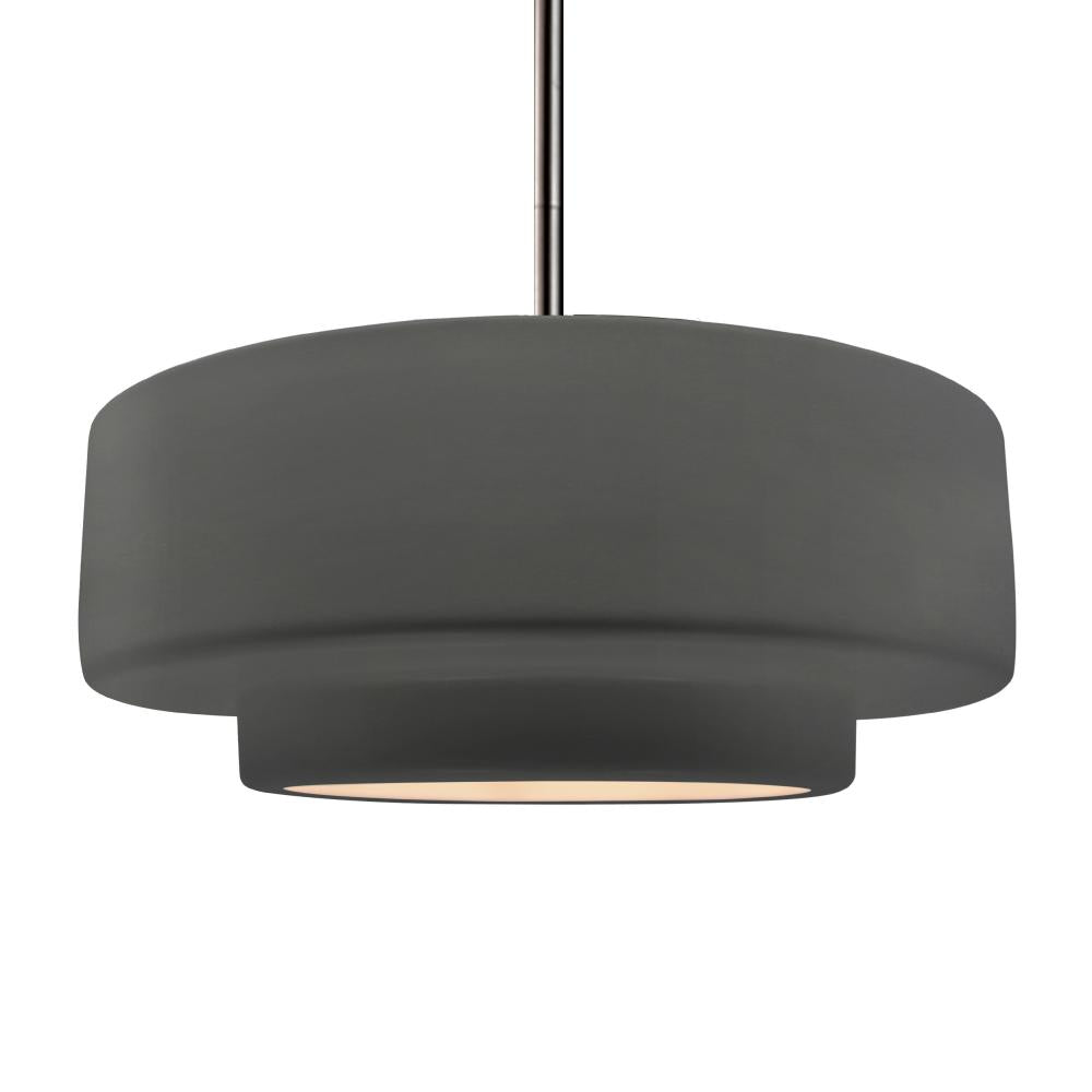 Justice Design Group RADIANCE CER-6545-GRY-NCKL-RIGID-LED1-700 Pendant - Gloss Grey