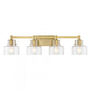 Dover 4-Light Bathroom Vanity Light in Warm Brass