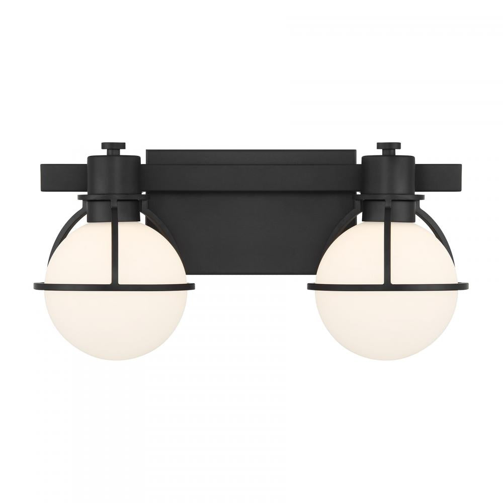 Pierce 2-Light Bathroom Vanity Light in Matte Black