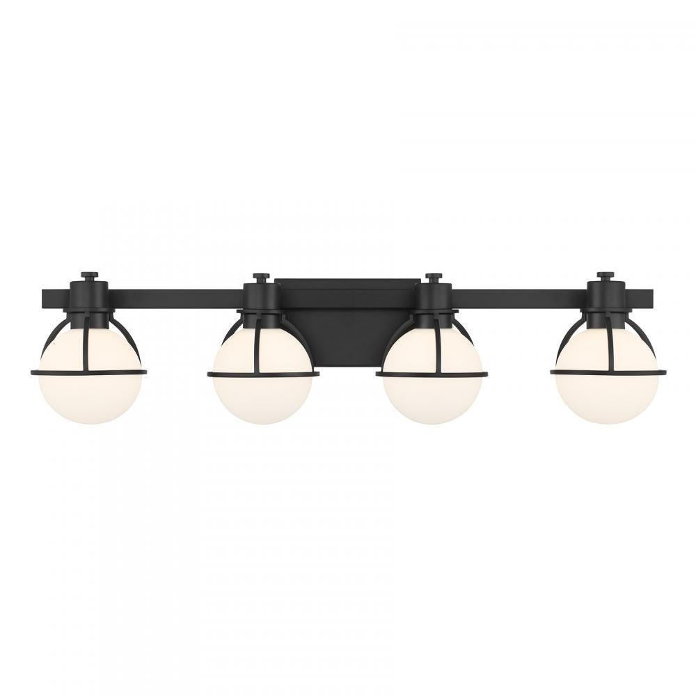 Pierce 4-Light Bathroom Vanity Light in Matte Black