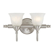 Brunswick 2-Light Bathroom Vanity Light in Satin Nickel