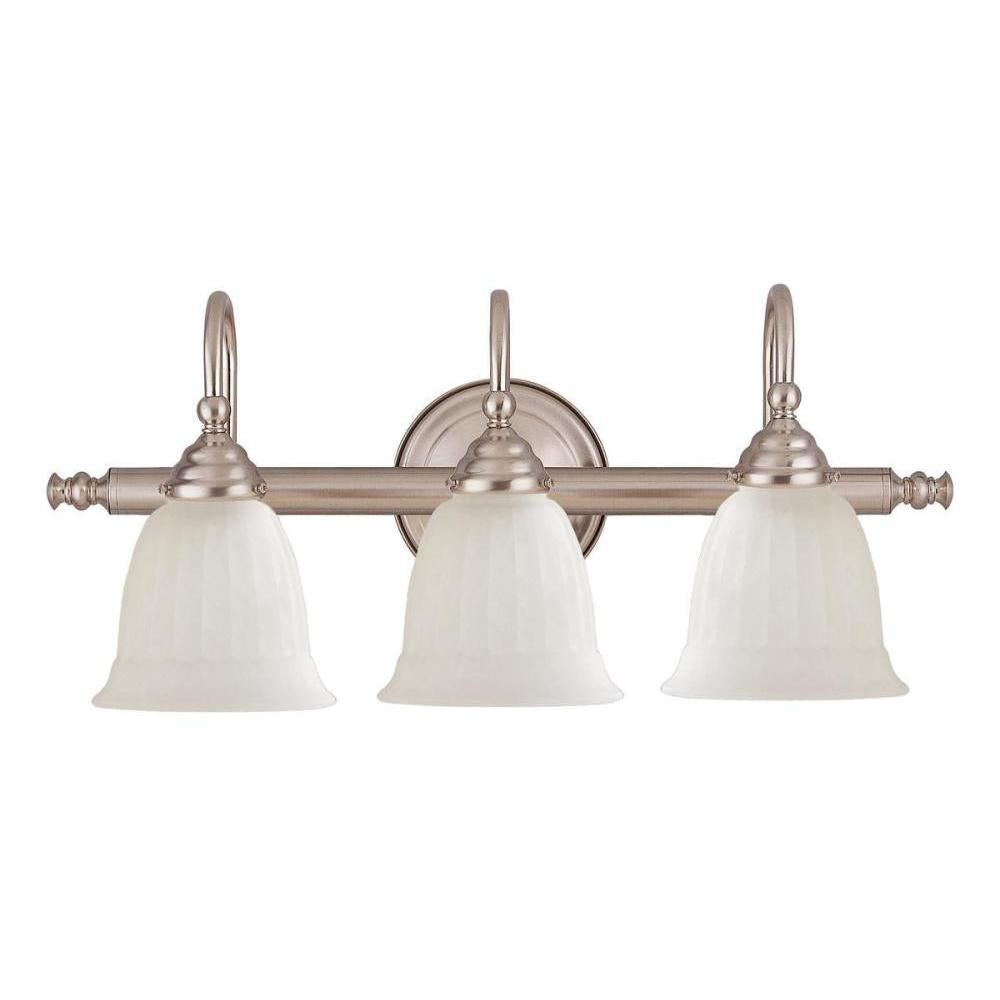 Brunswick 3-Light Bathroom Vanity Light in Satin Nickel