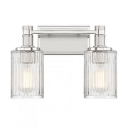 Concord 2-Light Bathroom Vanity Light in Silver and Polished Nickel
