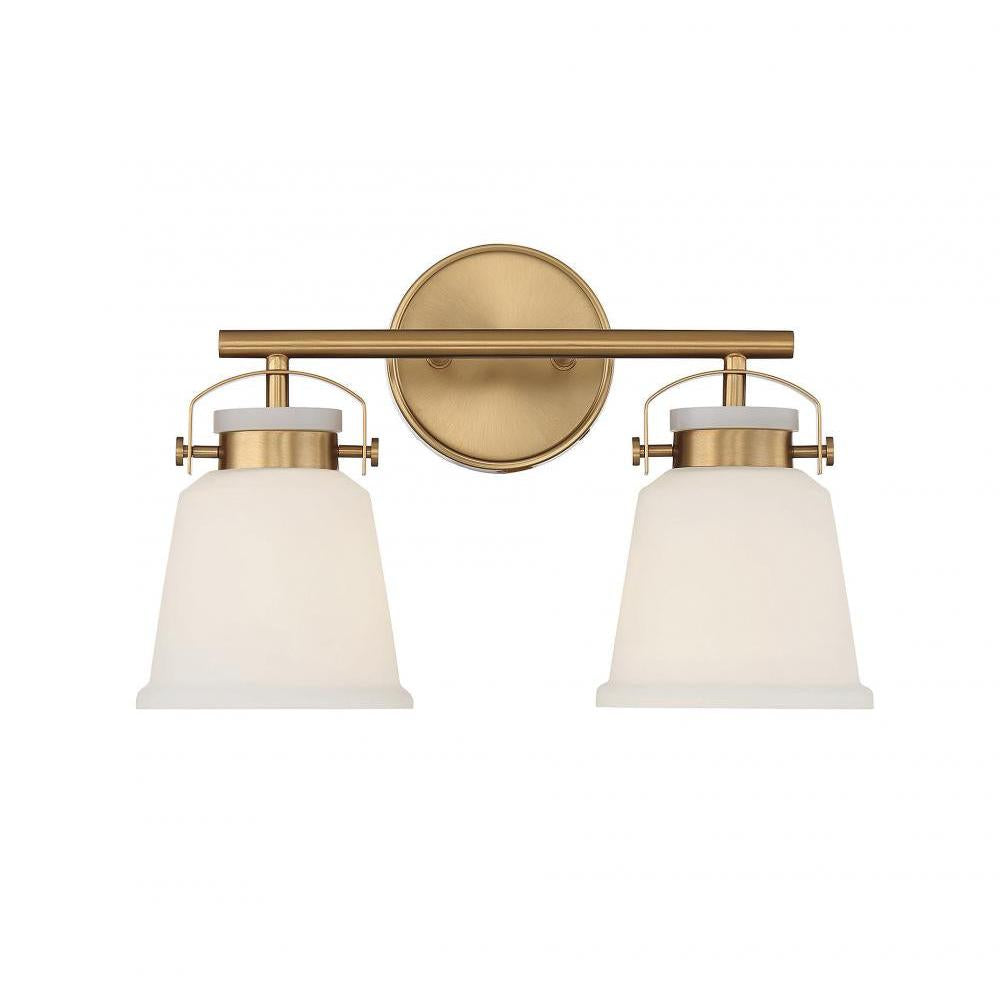 Kaden 2-Light Bathroom Vanity Light in Warm Brass