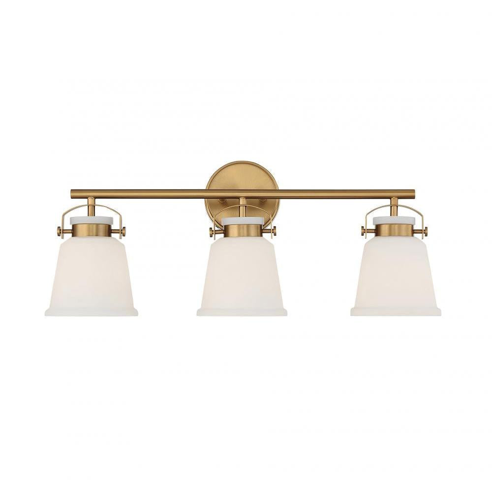 Kaden 3-Light Bathroom Vanity Light in Warm Brass