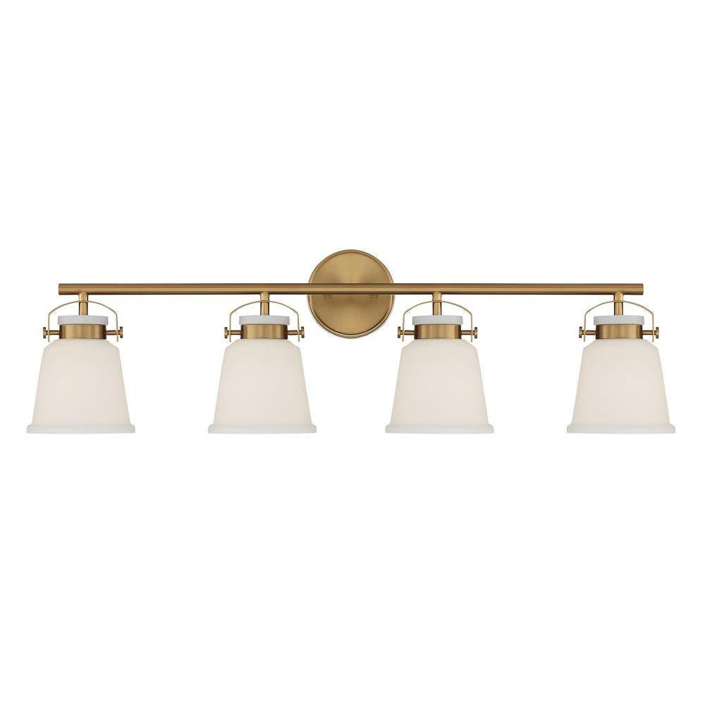 Kaden 4-Light Bathroom Vanity Light in Warm Brass