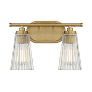Chantilly 2-Light Bathroom Vanity Light in Warm Brass