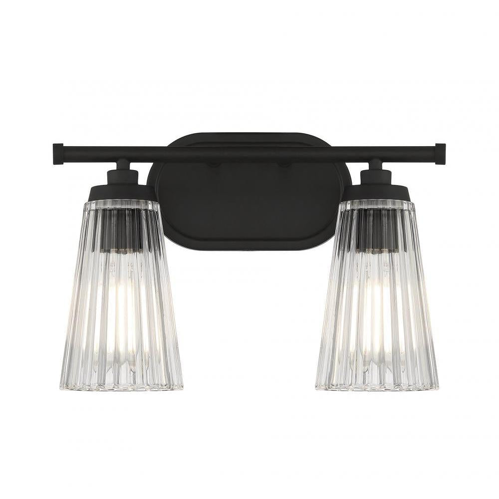 Chantilly 2-Light Bathroom Vanity Light in Matte Black