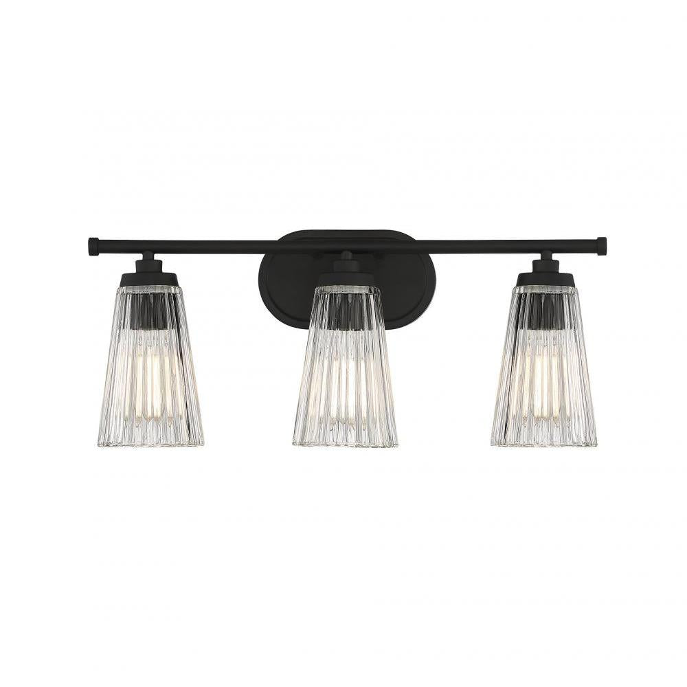 Chantilly 3-Light Bathroom Vanity Light in Matte Black