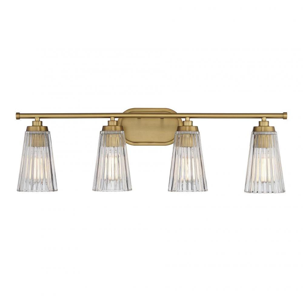 Chantilly 4-Light Bathroom Vanity Light in Warm Brass