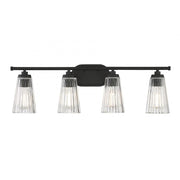Chantilly 4-Light Bathroom Vanity Light in Matte Black