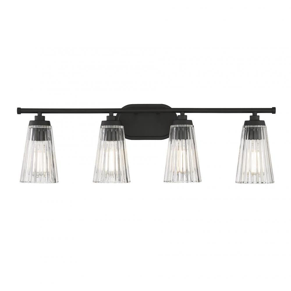 Chantilly 4-Light Bathroom Vanity Light in Matte Black