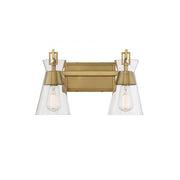 Lakewood 2-Light Bathroom Vanity Light in Warm Brass
