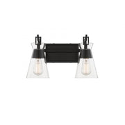Lakewood 2-Light Bathroom Vanity Light in Matte Black