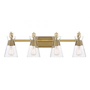 Lakewood 4-Light Bathroom Vanity Light in Warm Brass