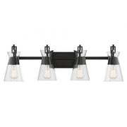 Lakewood 4-Light Bathroom Vanity Light in Matte Black