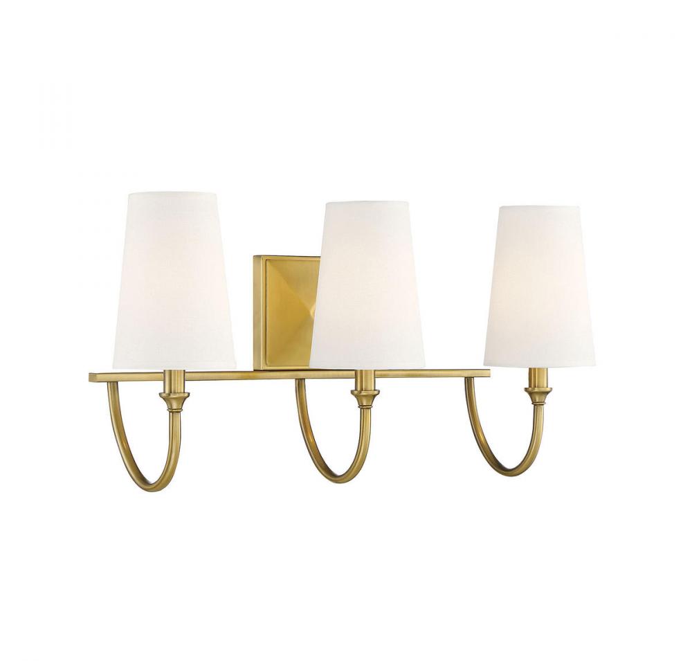 Savoy House CAMERON 8-2542-3-322 Bathroom Vanity 3 Light Fixture - Warm Brass (OPEN BOX SALE)