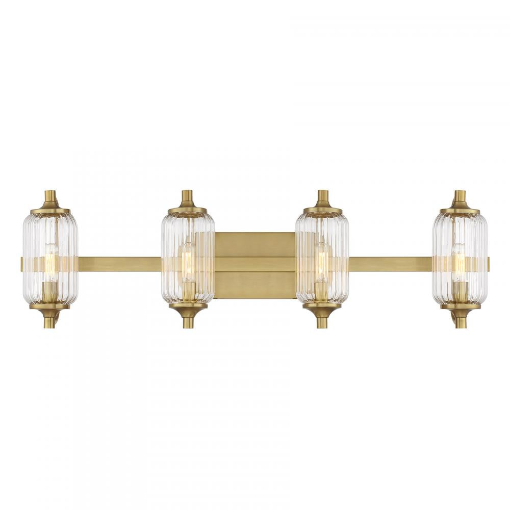 Holton 4-Light Bathroom Vanity Light in Warm Brass